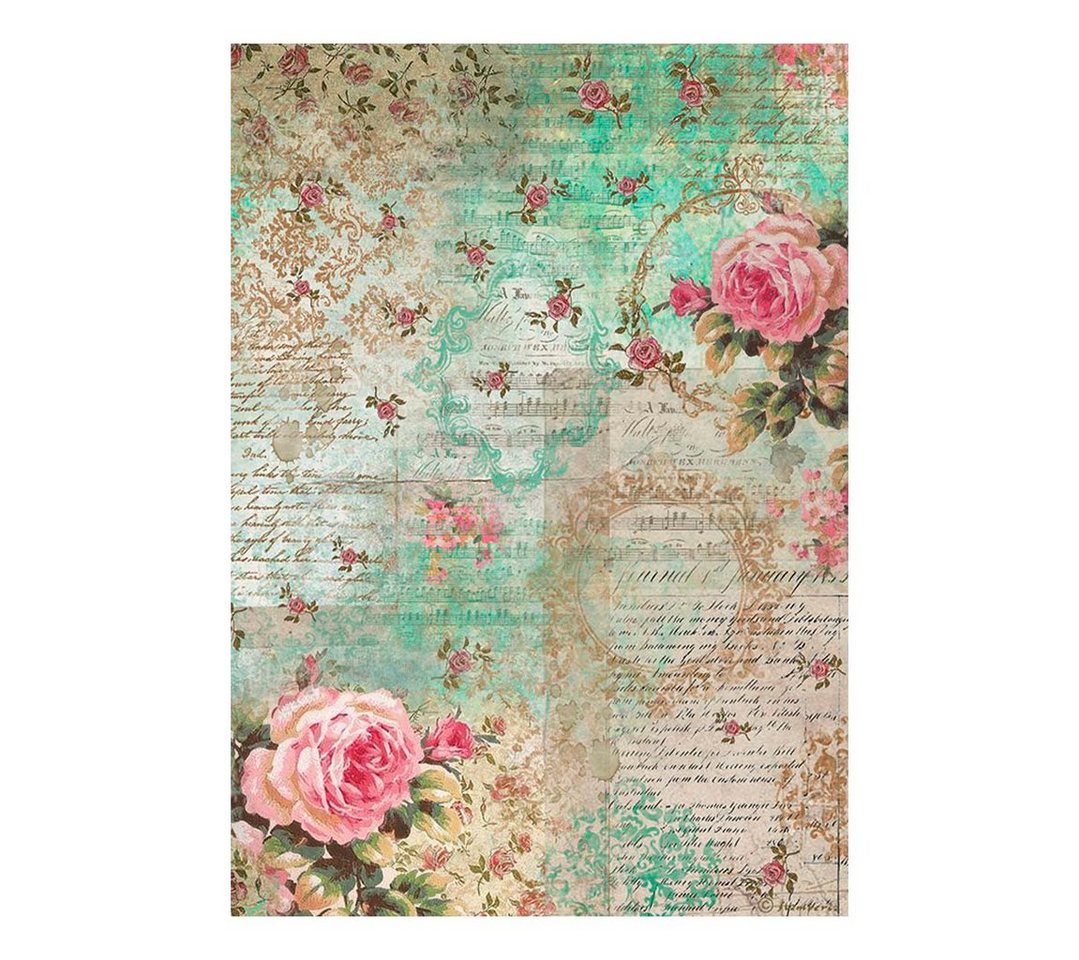 Stamperia Seidenpapier Motiv-Strohseide Precious Rose, 28 g/qm von Stamperia