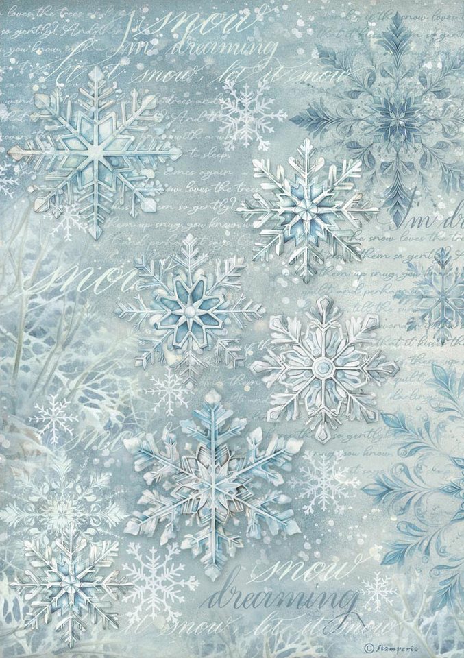 Stamperia Seidenpapier The Owl`s House - Snowflakes, DIN A4 Stamperia Seidenpapier The Owl`s House - Snowflakes, DIN A4 von Stamperia
