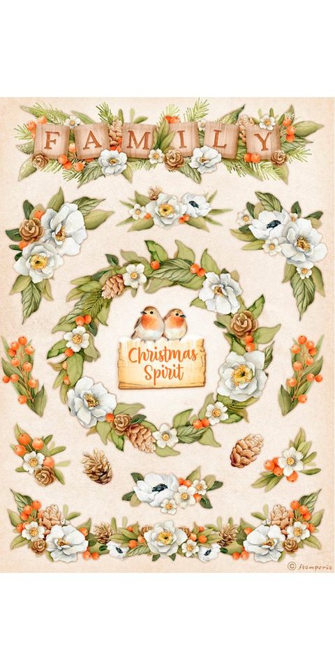 Stamperia Seidenpapier Winter Valley - Christmas Spirit, DIN A4 von Stamperia