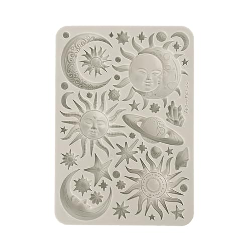 Stamperia - Silicon Mould A5 for Scrapbooking, Bullet Journals and More, Non-Stick, Suitable for Air-Dry Clay, Resin and More, Perfect for Crafts and Gifting (Favourites Refresh, Sun and Moon) von Stamperia