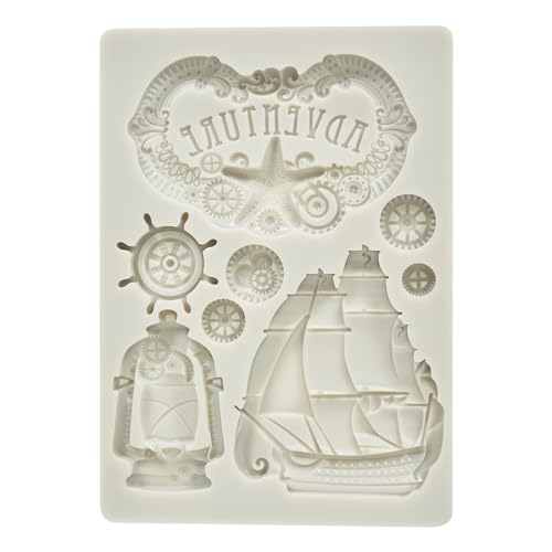 Stamperia Silikon Gießform Songs of the Sea Adventure 8 Motive 20x25cm Gießen Formen Meer Schiff Laterne von Stamperia