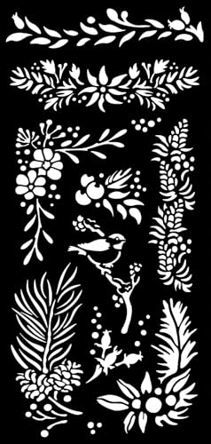 Stamperia - Thick Stencils for Scrapbooks, Albums, Cards, Bullet Journalling, and More, Flexible Material, Easy to Clean, Perfect for Hobbies, Crafts and Gifting (The Owl’s House, Branches) von Stamperia