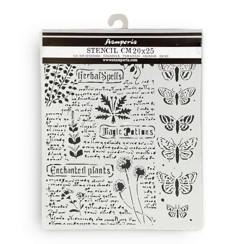 Stamperia - Thick Stencils for Scrapbooking, Albums, Card Making, Bullet Journalling and More, Flexible Material, Easy to Clean, Perfect for Hobbies, Crafts, and Gifting (Fortune Botanic) Stamperia - Thick Stencils for Scrapbooking, Albums, Card Making, Bullet Journalling and More, Flexible Material, Easy to Clean, Perfect for Hobbies, Crafts, and Gifting (Fortune Botanic) von Stamperia