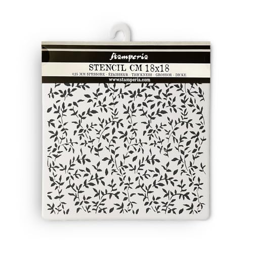 Thick stencil cm 18X18 - Garden leaves pattern Thick stencil cm 18X18 - Garden leaves pattern von Stamperia