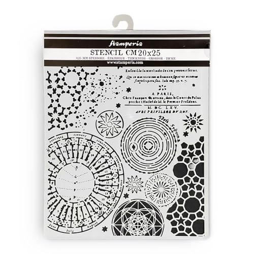 Stamperia - Thick Stencils for Scrapbooks, Albums, Cards, Bullet Journalling, and More, Flexible Material, Easy to Clean, Perfect for Hobbies, Crafts and Gifting (Fortune Macrocosm Mixed Patterns) Stamperia - Thick Stencils for Scrapbooks, Albums, Cards, Bullet Journalling, and More, Flexible Material, Easy to Clean, Perfect for Hobbies, Crafts and Gifting (Fortune Macrocosm Mixed Patterns) von Stamperia