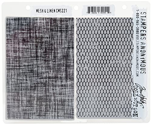 Stempel Linen Anonymous_agw Mesh und Stempel, Motiv: Blumen-Herz, grau von Stampers Anonymous