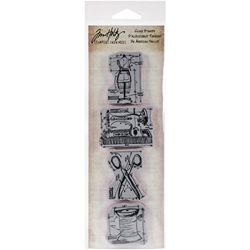 Stampers Anonymous Tim Holtz Mini-Blueprints Streifen-Haftstempel, 7,6 x 25,4 cm, Nähen von Stampers Anonymous