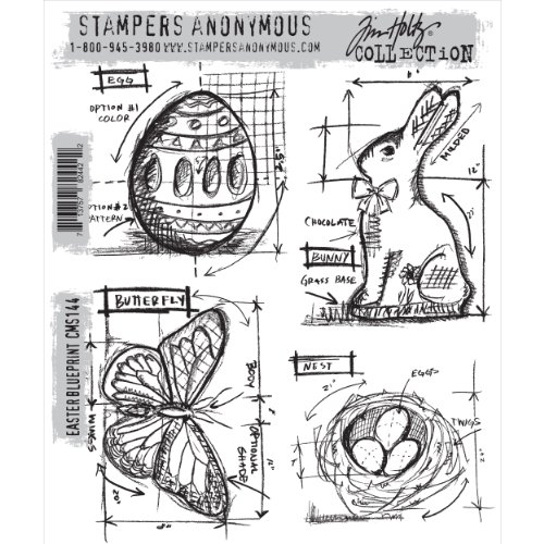 Tim Holtz Cling Rubber Stamp Set-Easter Blueprint Tim Holtz Cling Rubber Stamp Set-Easter Blueprint von Stampers Anonymous