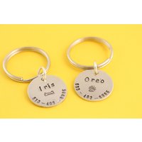 Haustier-Id-Tag - Personalisiertes Hundekennzeichen Haustier-Id-Tag Hund Namensschild Silber Haustier-Tag Katzen-Haustier-Tag von StampinOffThePath
