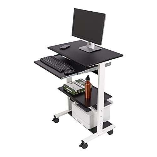 Mobiler ergonomischer Stand-up-Computerschreibtisch (Schwarz/Weiß, Schreibtisch Länge: 75cm) von S Stand Up Desk Store