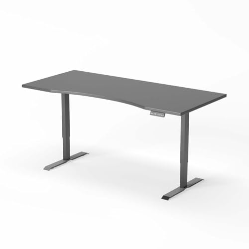 Standable Curved Höhenverstellbarer Schreibtisch 200 x 90 cm I geschwungener Office Table mit 4 Speicherstufen I Schreibtisch höheneinstellbar 70-120 cm I elektrischer Büro-Tisch Standable Curved Höhenverstellbarer Schreibtisch 200 x 90 cm I geschwungener Office Table mit 4 Speicherstufen I Schreibtisch höheneinstellbar 70-120 cm I elektrischer Büro-Tisch von Standable