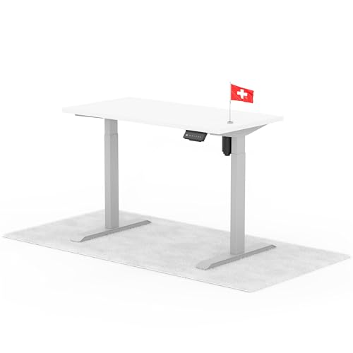 Standable ECO Höhenverstellbarer Schreibtisch 120 x 60 cm I elektrischer Office Table mit 3 Speicherstufen I Schreibtisch höheneinstellbar 70-115 cm I Büro-Tisch mit 1,8 cm Dicke von Standable