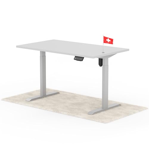 Standable ECO Höhenverstellbarer Schreibtisch 140 x 80 cm I elektrischer Office Table mit 3 Speicherstufen I Schreibtisch höheneinstellbar 70-115 cm I Büro-Tisch mit 1,8 cm Dicke von Standable