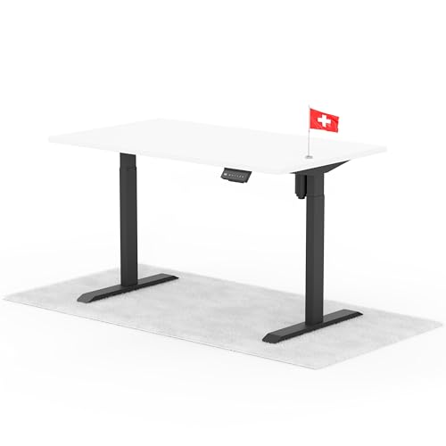 Standable ECO Höhenverstellbarer Schreibtisch 140 x 80 cm I elektrischer Office Table mit 3 Speicherstufen I Schreibtisch höheneinstellbar 70-115 cm I Büro-Tisch mit 1,8 cm Dicke von Standable