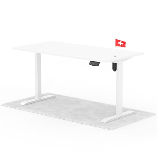 Standable ECO Höhenverstellbarer Schreibtisch 160 x 80 cm I elektrischer Office Table mit 3 Speicherstufen I Schreibtisch höheneinstellbar 70-115 cm I Büro-Tisch mit 1,8 cm Dicke von Standable