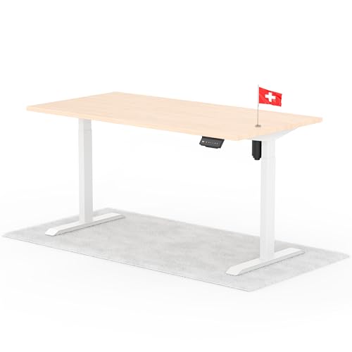 Standable ECO Höhenverstellbarer Schreibtisch 160 x 80 cm I elektrischer Office Table mit 3 Speicherstufen I Schreibtisch höheneinstellbar 70-115 cm I Büro-Tisch mit 1,8 cm Dicke von Standable