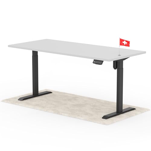 Standable ECO Höhenverstellbarer Schreibtisch 180 x 80 cm I elektrischer Office Table mit 3 Speicherstufen I Schreibtisch höheneinstellbar 70-115 cm I Büro-Tisch mit 1,8 cm Dicke von Standable