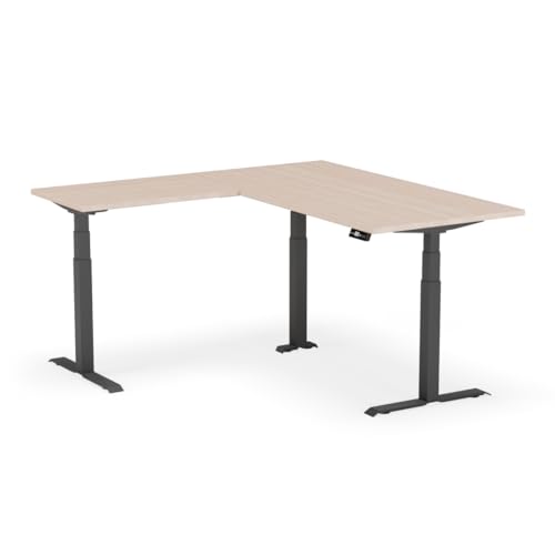 Standable L-Shape Höhenverstellbarer Schreibtisch L-Form 180 x 170 cm I elektrischer Office Table mit 3 Speicherstufen I L-Schreibtisch höheneinstellbar 60-125 cm I elektrischer Büro-Tisch von Standable