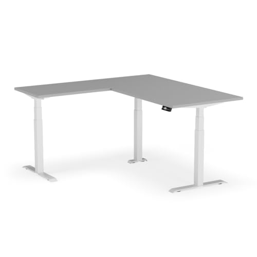 Standable L-Shape Höhenverstellbarer Schreibtisch L-Form 180 x 170 cm I elektrischer Office Table mit 3 Speicherstufen I L-Schreibtisch höheneinstellbar 60-125 cm I elektrischer Büro-Tisch von Standable