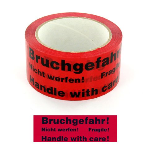 36 x Paketband Packband Warnband Bruchgefahr 66m x 50mm von Standard