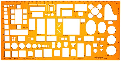 1:50 Architekt Schablone Zeichenschablone Möblierung - Innenarchitektur Technisches Zeichnen von Standardgraph