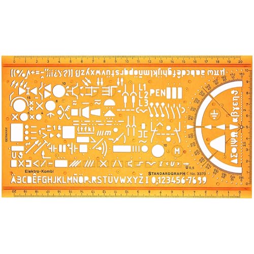 Elektro Schablone - Elektroniker Schablone - Zeichenschablone Elektrotechnik - Elektriker Schablone - Zeichenwinkel Elektrotechnik - Elektroinstallation Schablonen von Standardgraph