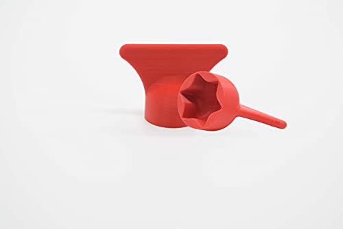 Teigblume passend für Thermomix, Teiglöser Zubehör für Vorwerk Küchenmaschine TM5 + TM6 (Rot) von Standart