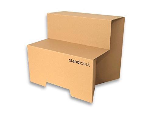 Active Stand – ein einfacher Stehtisch-Konverter – Verwandeln Sie Ihren Schreibtisch einfach in einen Stehpult (aus stabiler Pappe) (Natur, Standard) von Standidesk