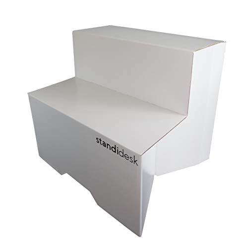 Active Stand – ein einfacher Stehtisch-Konverter – Verwandeln Sie Ihren Schreibtisch einfach in einen Stehpult (aus stabiler Pappe) (weiß, Standard) von Standidesk