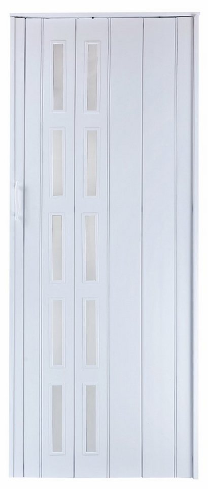 Standom Falttür Schiebetür weiß farben Fenster H. 201 cm für Türbreite bis 94 cm st5 (1 Karton, 1-St., 1 Set), teils vormontiert von Standom