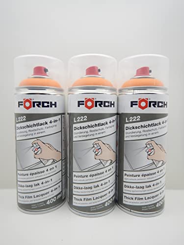 4 in 1 Förch RAL 2000 GELBORANGE ORANGE DICKSCHICHTLACK LACK SPRAY SPRAYDOSE 400ML (3) von Standox