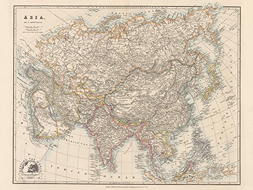 Stanfords Folio Asia Map 1884 Leinwanddruck, Mehrfarbig, 60 x 80 cm von Stanfords