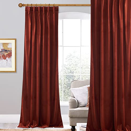 StangH Rostsamtvorhänge 120 Zoll lang, Urlaub Weihnachten Hintergrund Vorhänge für Party Theater, Thermoisolierte Privatsphäre Raumteiler für Home Office Schlafzimmer, B 132 x L 300 cm, 1 Panel von StangH