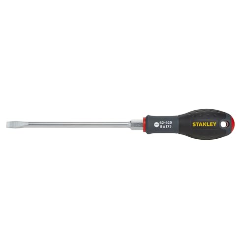 Stanley FatMax Schraubendreher mit Sechskantansatz FMHT0-62620 (Schlitz, 8 x 175mm Klingenlänge, Chrom-Vanadium-Klinge, sandgestrahlte Spitze, ergonomischer SoftGrip Handgriff mit Aufhängeauge) von FatMax