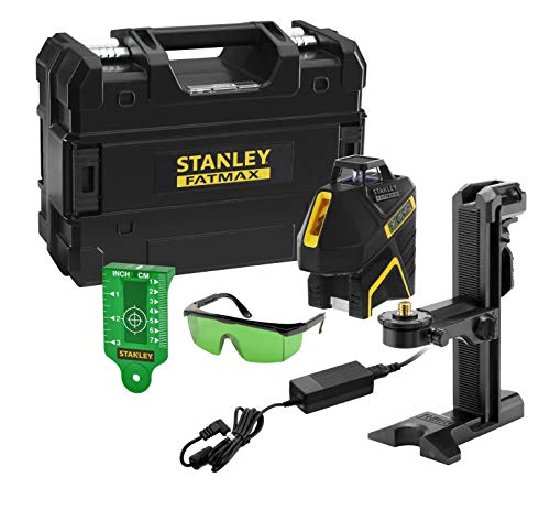 Stanley FatMax 360 Grad Kreuzlinienlaser SLGi-2V grün FMHT77617-1 (mit grüner Diode, für Innen- & Außenbereich, selbstnivellierend, IP54, inkl. Zubehör, Ladegerät & Aufbewahrungsbox) von FatMax