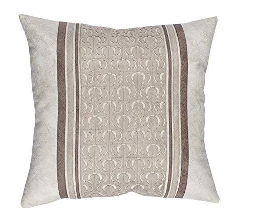 Stanley Hamilton, handgemachte Kissen, Dekokissen, Velvet Touch Laser Cut Stickerei Akzent Home Sofa Kissenbezug (Standard, 45 x 45 cm) Creme, Samt, Cremefarben/Braun/Nerz, 46 x 46 cm von Stanley Hamilton