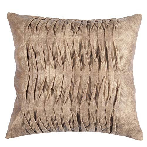 Stanley Hamilton, handgefertigte, dekorative Kissen, Velvet Touch Laser Cut Stickerei Akzent Home Sofa Kissenbezug (Standard, 45 x 45 cm) Golden Beige, (W) x 18 (H) inches Cushion Size von Stanley Hamilton