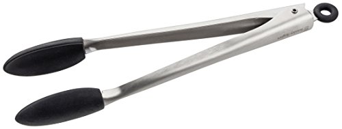 Stanley Rogers Mehrzweckzange, Küchen- und Grillzange aus Edelstahl, Servierzange mit Funktionsteilen aus Silikon (Farbe: Silber/Schwarz), Menge: 1 Stück von Stanley Rogers