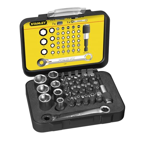 1/4"" Bit-Satz, 25 mm, mit Mini-Knarre, 32-teilig 1/4"" Bit-Satz, 25 mm, mit Mini-Knarre, 32-teilig von Stanley