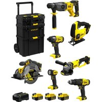 FatMax Kit SVK701 (SFMCH900 + SFMCG400 + SFMCD711 + SFMCF800 + SFMCS500 + SFMCS600 + SFMCL020 +3x4,0Ah+Ladegerät +Caddy) - Stanley von STANLEY FATMAX