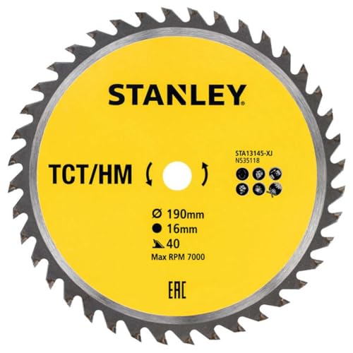 Hoja TCT. ø 190x16 mm. 40 dientes positivos ATB - Unid: 1 von Stanley