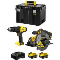 Stanley - FatMax Kit SVK211 (SFMCD711 + SFMCS500 + 2 x 4,0 Ah + Ladegerät + tstak vi) von Stanley