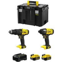 Stanley - FatMax Kit SVK215 (SFMCD711 + SFMCF800 + 2 x 4,0 Ah + Ladegerät + tstak vi) von Stanley