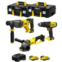 Stanley - FatMax Kit SVK300 (SFMCH900 + SFMCG400 + SFMCD711 + 2 x 2,0 Ah + Ladegerät + 2 x tstak ii) von STANLEY FATMAX