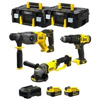 Stanley - FatMax Kit SVK301 (SFMCH900 + SFMCG400 + SFMCD711 + 2 x 4,0 Ah + Ladegerät + 2 x tstak ii) von Stanley