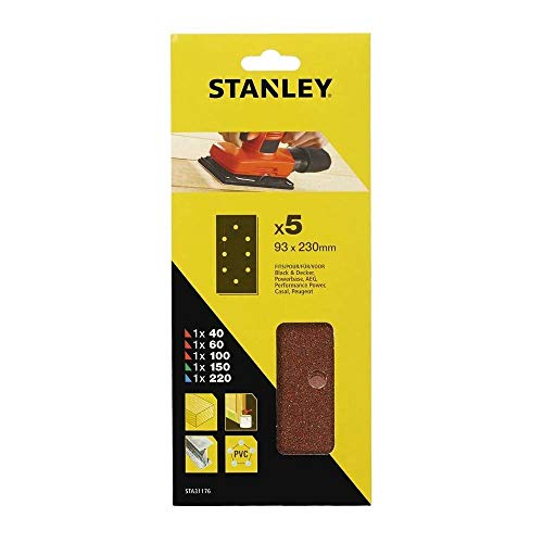 5 hojas de lija perforadas von Stanley