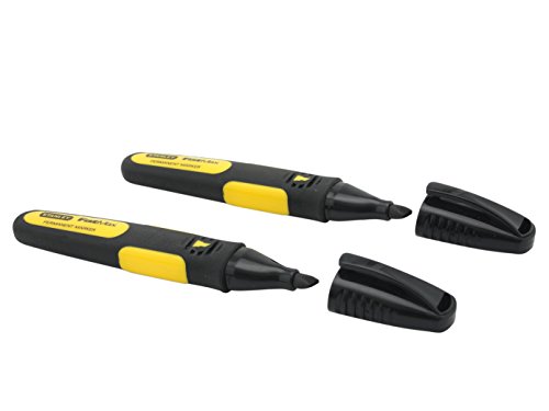 Stanley 47-314 Permanentmarker FatMax™ mit breiter Spitze, schwarz (2er Pack) von Stanley