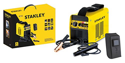 Stanley 61101 MMA Inverter Schweißgerät STAR 2500 / Inverter-Schweißgerät / Elektro Schweissgerät 230V, 80 Amp / inkl. Elektrodenhalter, Masseklemme, Hammerbürste, Schweißmaske / Antistick, Hotstart und Arc Force Funktion von Stanley