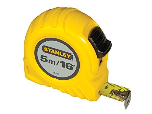 Stanley Bandmaß (5 m Länge, 19 mm Breite, mit Polymer-Schutzschicht, robustes Kunststoffgehäuse, Gürtelclip) 0-30-496 von Stanley