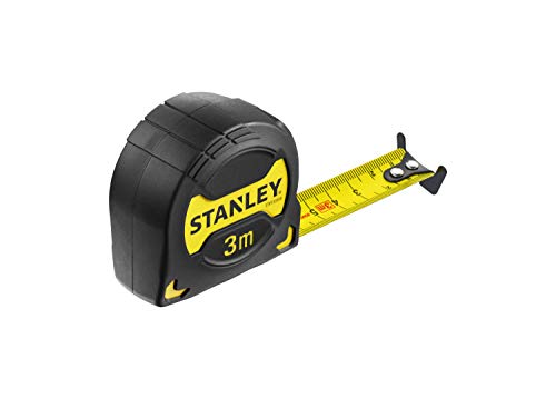 Stanley Bandmaß Grip (3 m Länge, schockabsorbierende Gummierung, Gürtelclip, Feststeller, Nylon-Überzug) STHT0-33559 von Stanley